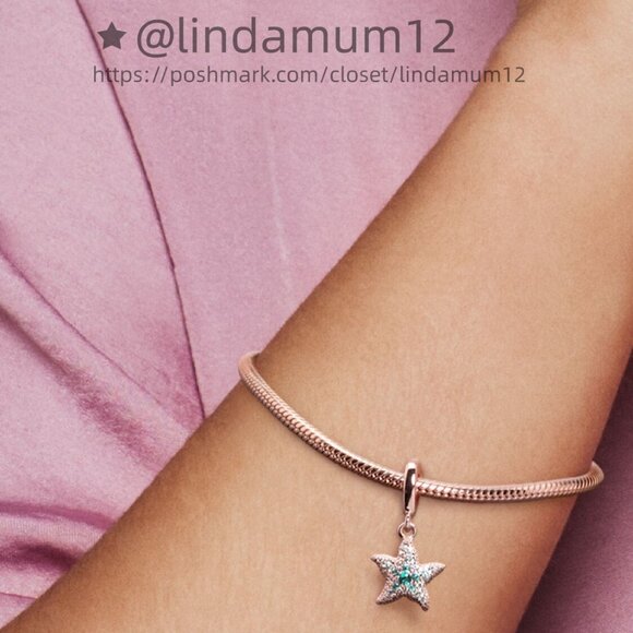 Pandora Sparkling Starfish Dangle Charm - Picture 5 of 6